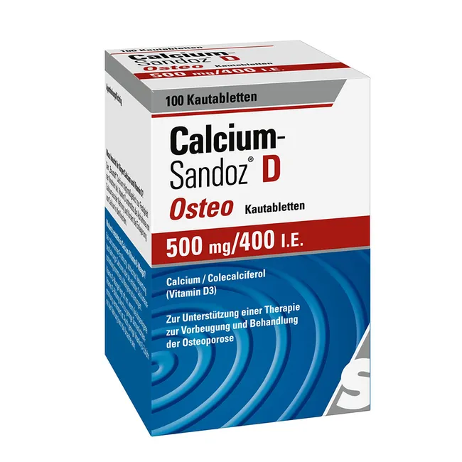 Calcium-Sandoz® D Osteo 500mg/400I.E. 100 chewable tabs